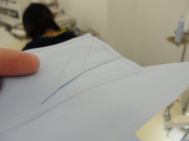 finished shirt collar Fused Versus Sewn Collars: Showing the tabs on dress shirt collars