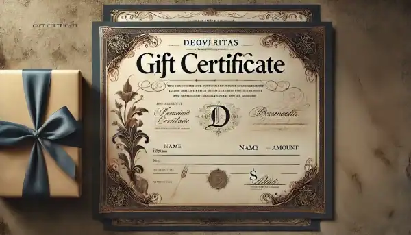 DALL·E 2024-07-20 18.45.48 - A sophisticated gift certificate design featuring elegant typography and refined details. The certificate is set against a luxurious background with s