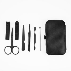 Precision grooming kit with scissors, tweezers, clippers, and storage case for men and women grooming needs.