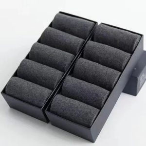 Deluxe black sock organizer with 10 compartments for storing and sorting socks neatly.