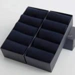 Black socks in a sleek black presentation box, perfect for gifting or storing luxury hosiery. High-quality, stylish, and elegant packaging enhancing the appeal of premium socks.