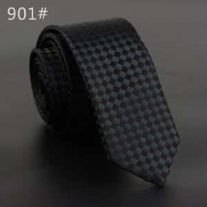 Black checkered men's dress tie for formal occasions and professional attire.