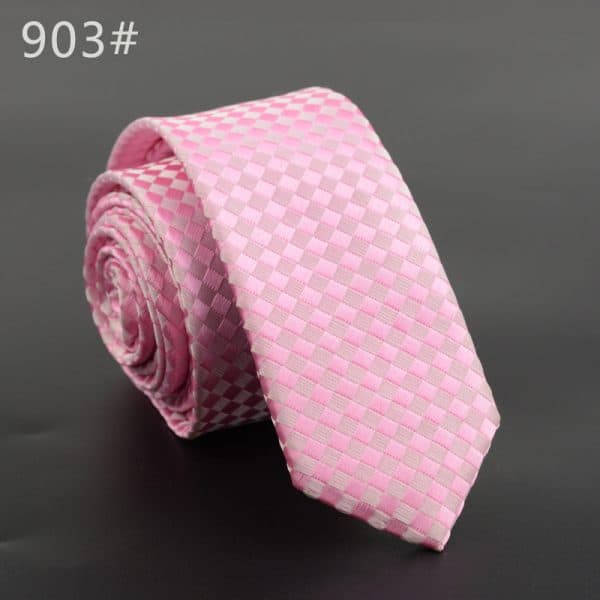 Pink checkered men's tie, stylish accessory for formal wear and special occasions, crafted with high-quality fabric for a sophisticated look.
