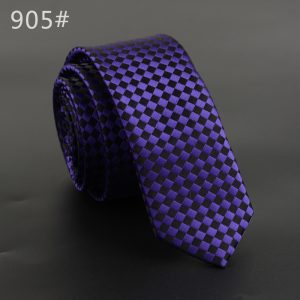 Purple and black checkered men's dress tie, stylish and versatile accessory for formal occasions, perfect for adding a touch of sophistication to any outfit.