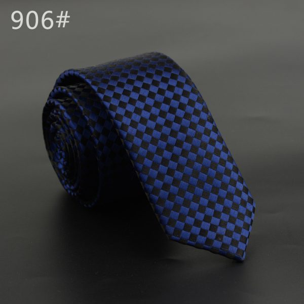 Blue checkered men's necktie, elegant formal accessory for office and special occasions, with a stylish design.