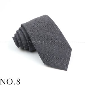 Stylish men's gray checkered dress tie for formal office wear and special occasions.