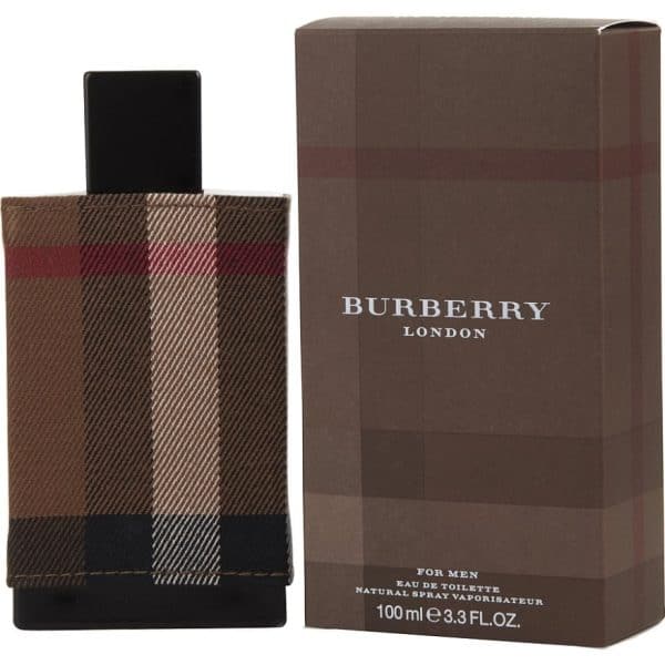 Burberry London for Men Eau de Toilette with classic check pattern packaging, 100ml, a sophisticated fragrance ideal for stylish men.