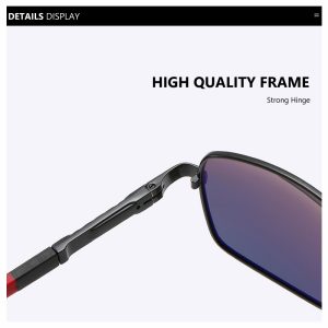 High quality sports sunglasses featuring a durable frame, strong hinge, and polarized lenses for outdoor activities. Perfect for sports enthusiasts seeking reliable eye protection.