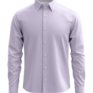 Villa Medici Lavender Stripe Twill Dress Shirt – 100% Cotton Easy Care