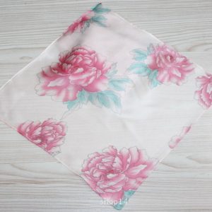 Pink floral silk scarf with peony design, elegant accessory for women, stylish fashion scarf for spring and summer.