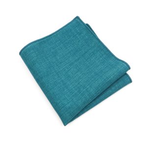 Luxurious teal fabric handkerchief from DeoVeritas, perfect for elegant use and personal care accessories.