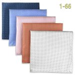 Vibrant set of patterned men's pocket squares in blue, pink, orange, white, and navy, perfect for fashion accessories and formal wear, displayed on a white background.