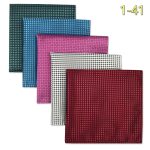 Colorful patterned men's pocket squares with geometric and houndstooth designs perfect for stylish accessory upgrades.
