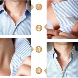 Button-up striped dress shirt with collar and neat finish for formal or business wear.