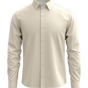 Aron Beige Twill Dress Shirt – 100% Cotton Soft Finish