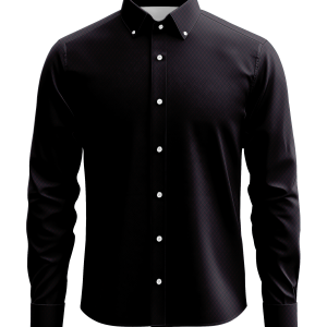 Bahama Black Geo Dobby Dress Shirt – 100% Cotton Soft Finish