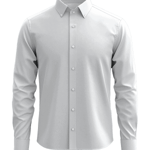 Stylish men's white dress shirt with button-down collar, ideal for professional and formal occasions, crafted for comfort and elegance.