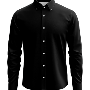 Castle Black Stretch Twill Dress Shirt – Luxury Cotton Blend