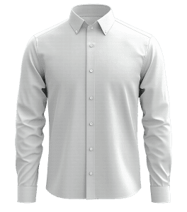 Elegant white dress shirt with classic collar, button-down front, and tailored fit, ideal for formal occasions and professional settings. Perfect for business, events, or everyday wear.