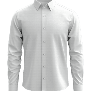Elegant white dress shirt with classic collar, button-down front, and tailored fit, ideal for formal occasions and professional settings. Perfect for business, events, or everyday wear.