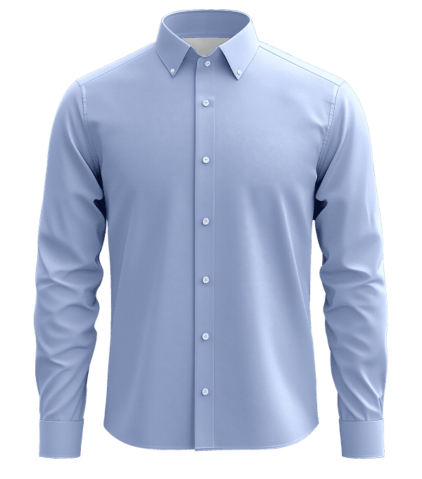 Elegant men's light blue dress shirt, tailored fit with classic collar, perfect for business or formal occasions, made from high-quality fabric for a polished look.