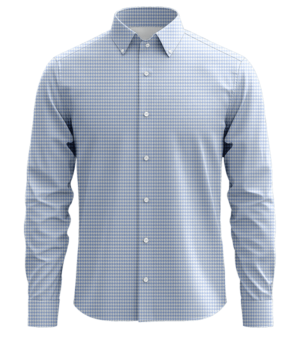 Elegant patterned men's dress shirt with a classic collar, ideal for business and formal occasions, showcasing high-quality fabric and craftsmanship.