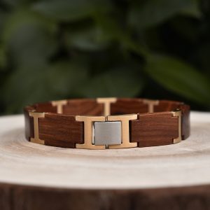 Walnut Gold Edge Wooden Bracelet