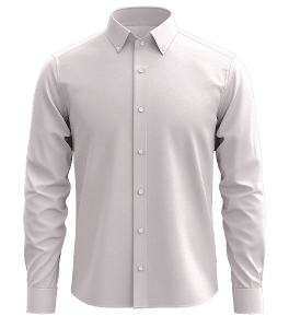 Elegant white business dress shirt with button-down collar, ideal for professional and formal occasions, showcasing classic menswear style.