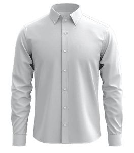 Elegant men's white dress shirt with button-down collar, showcasing formal business attire suitable for professional settings and special occasions.
