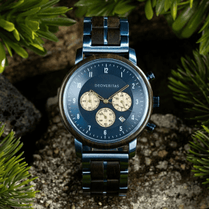 Ocean Chrono Bluewood Wooden Chronograph Watch