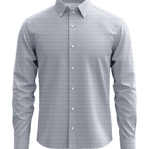 Men's patterned dress shirt, slim fit tailored, button-down collar, suitable for formal and business occasions, crafted with high-quality fabric for style and comfort.