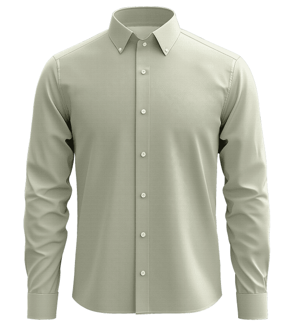 Elegant men's dress shirt in light beige, perfect for business or formal occasions, showcasing premium fabric and classic design.
