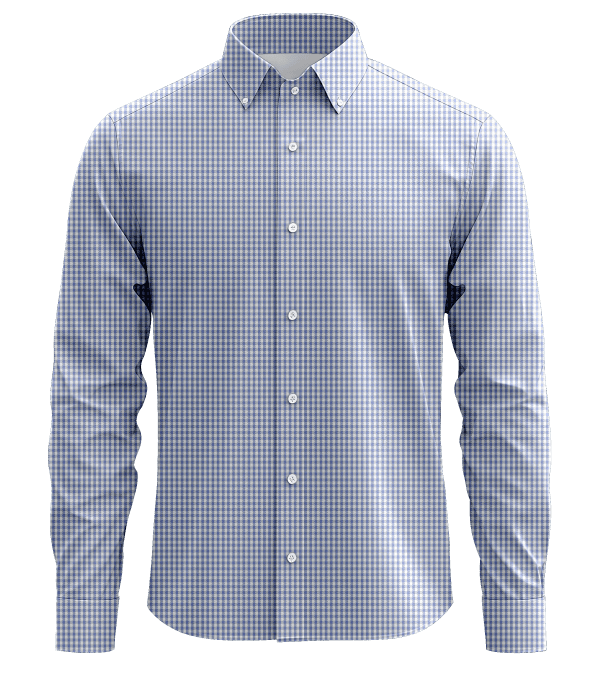 Men's checkered dress shirt with button-down collar, ideal for formal and business occasions, available at DeoVeritas for stylish men's clothing.