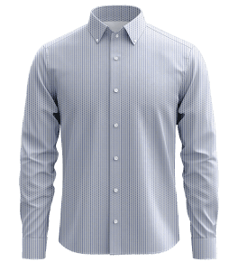 Men's dress shirt with a blue checkered pattern, button-down collar, and long sleeves, perfect for formal or business wear.