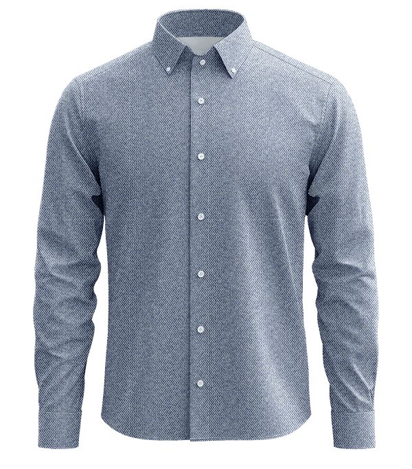 Luxury men's dress shirt with a modern micro-pattern, perfect for business or formal occasions, showcasing elegance and style from DeoVeritas.