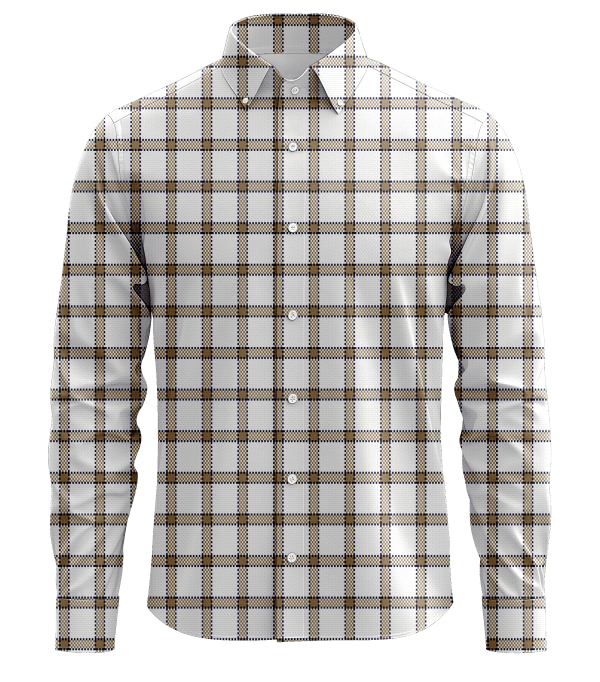 Plaid men's dress shirt with button-down collar and checkered pattern, ideal for business or casual wear, featuring high-quality fabric and tailored fit.