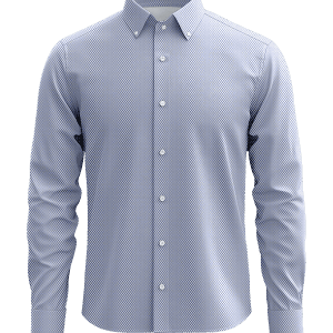 Men's long-sleeve dress shirt with a classic button-down collar, crafted from high-quality fabric, ideal for professional and formal occasions. Perfect for stylish office wear or elegant events.