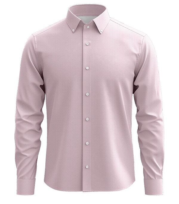 1. Elegant pink patterned men's dress shirt with button-down collar, ideal for formal occasions and professional settings, featuring high-quality fabric and classic style.