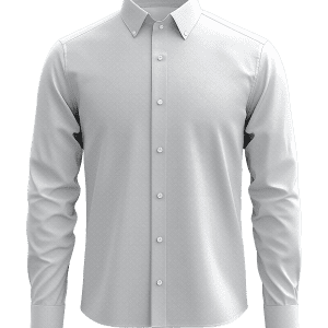 Luxurious white men's dress shirt showcasing high-quality fabric and tailored fit, perfect for formal occasions and professional business attire. Ideal for dressy and elegant outings.