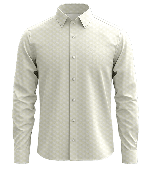 Elegant men's dress shirt with subtle textured pattern, button-down collar, and long sleeves, perfect for business or formal occasions.