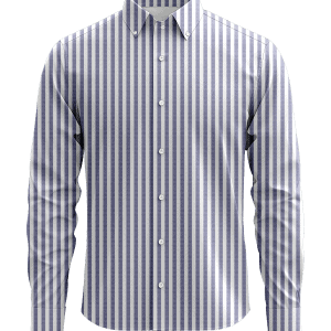 Men's striped button-down dress shirt, classic fit, versatile formal and casual wear, premium fabric and tailored silhouette for comfort and style.