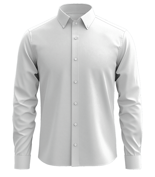 Elegant white dress shirt with button-down collar, ideal for professional or formal wear, showcasing high-quality craftsmanship and timeless style from DeoVeritas.