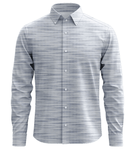 Sharp blue striped dress shirt with button-down collar, ideal for professional or casual wear, styled for men’s fashion and office attire.