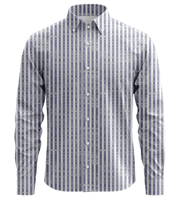 Plain men's button-up dress shirt with a classic collar and checkered pattern, suitable for formal or business casual wear.