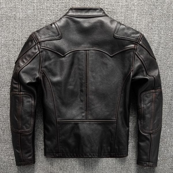 Men's Genuine Horsehide Leather Motorcycle Jacket - DeoVeritas